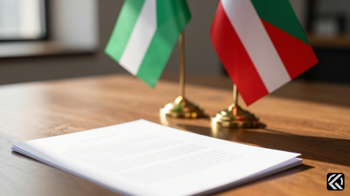 Diplomatic document with Iranian and Pakistani flags symbolizing regional peace efforts.