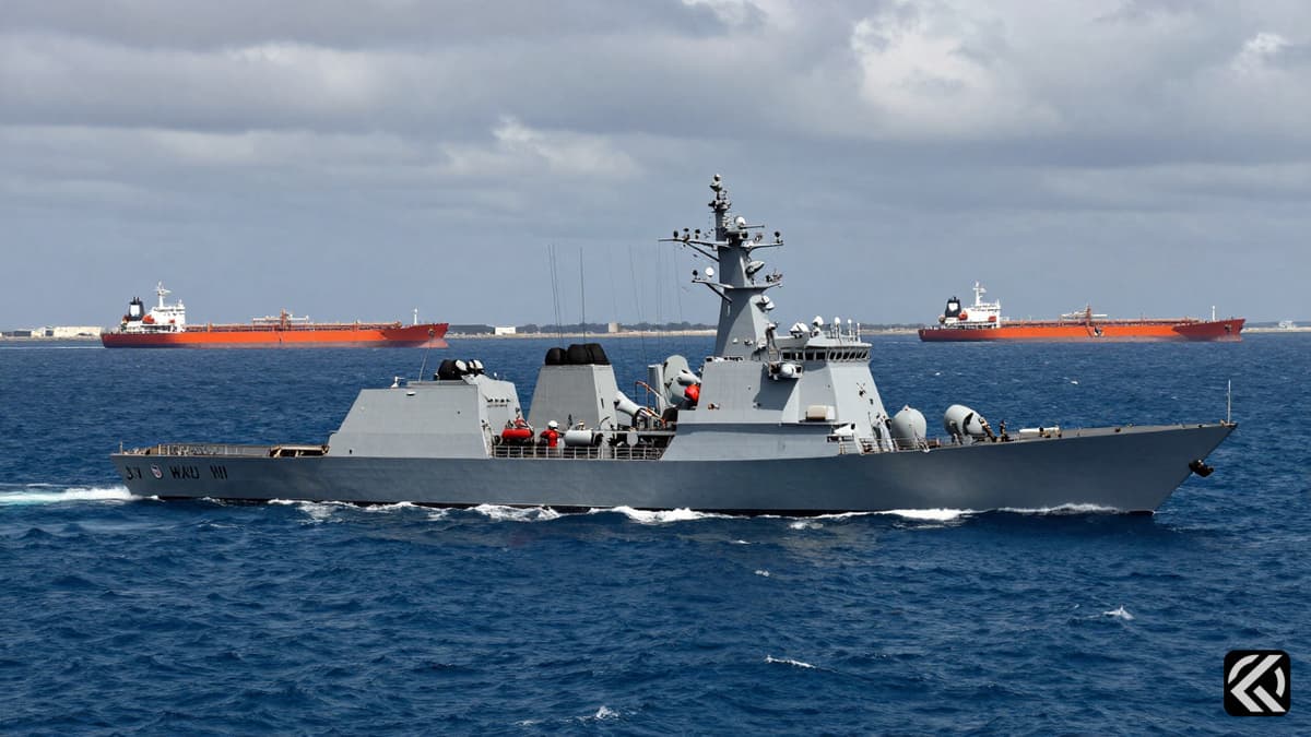 US Navy destroyer intercepts oil tankers attempting to leave Iranian ports in the Gulf of Oman.