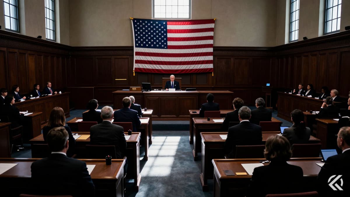Silhouetted lawmakers voting in the House chamber with a prominent American flag on the rostrum during a legislative session.