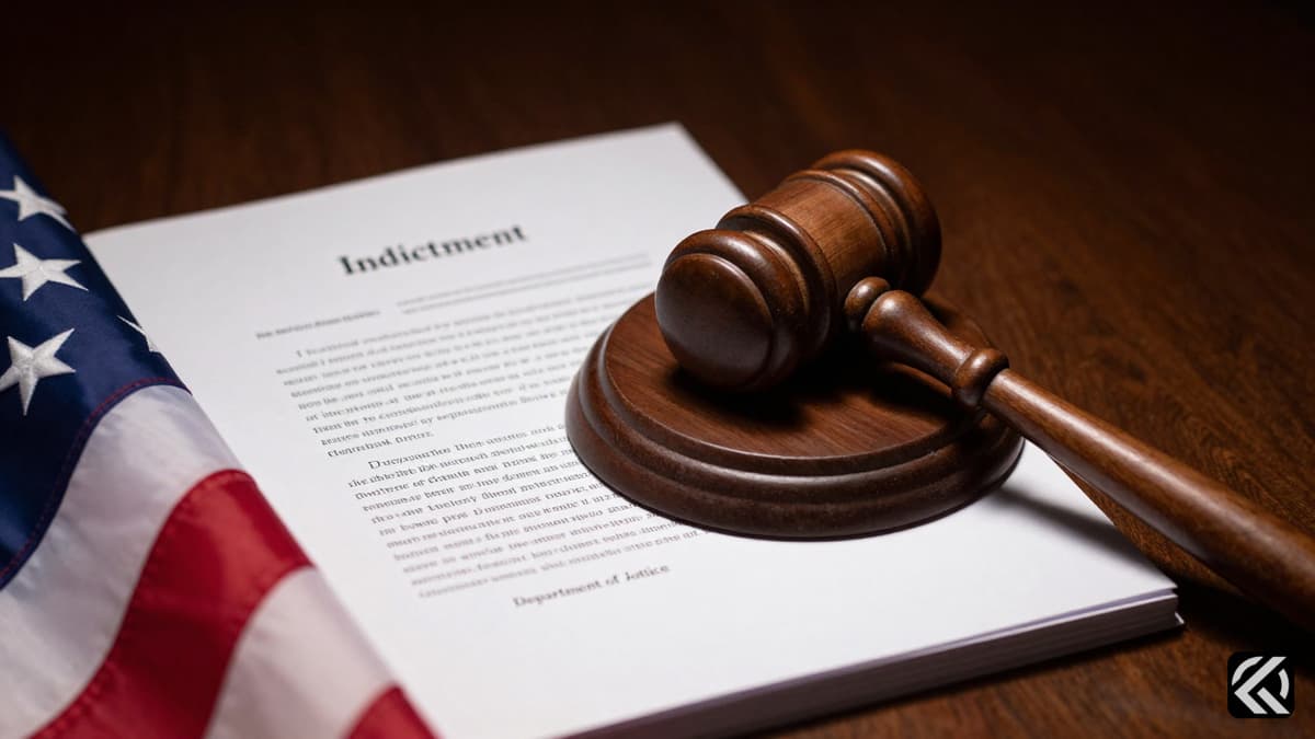 A realistic photo of a wooden gavel on legal documents and an American flag in a courtroom setting symbolizing a fraud lawsuit.