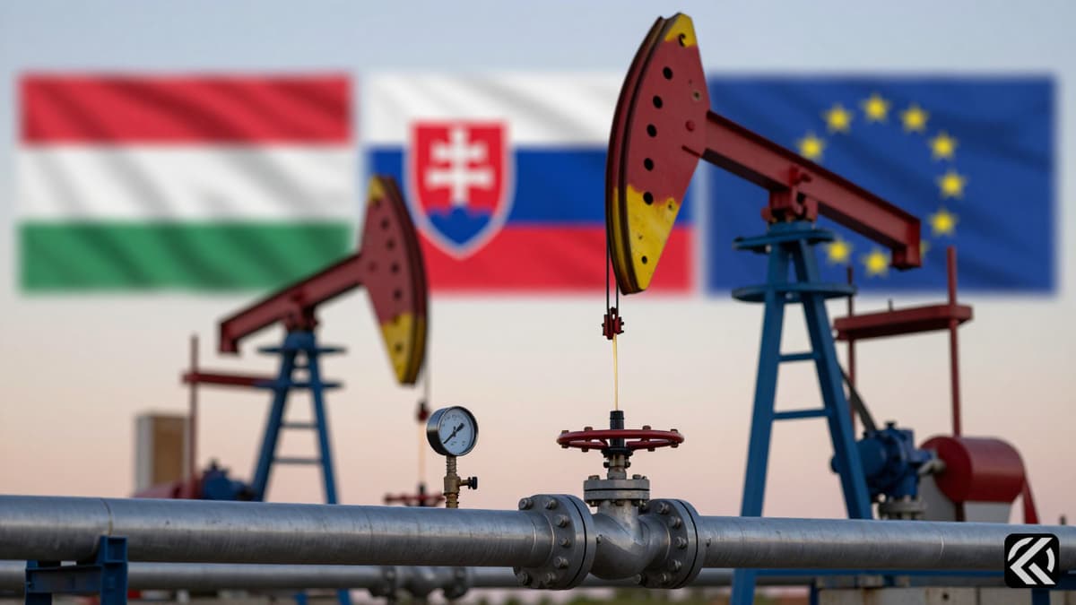 Industrial oil pipeline infrastructure symbolizing energy flow and international diplomatic agreements between European nations.