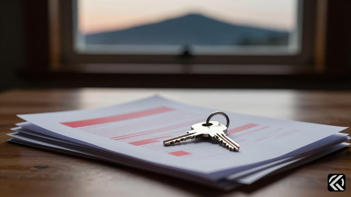 Redacted documents and a key on a desk near a mountain silhouette representing the investigation into missing researchers.