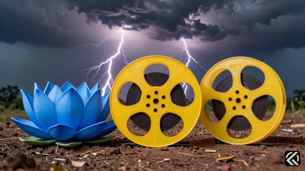 Symbolic representation of Congress alliance, Tamil Nadu politics, and Bengal post-poll violence.