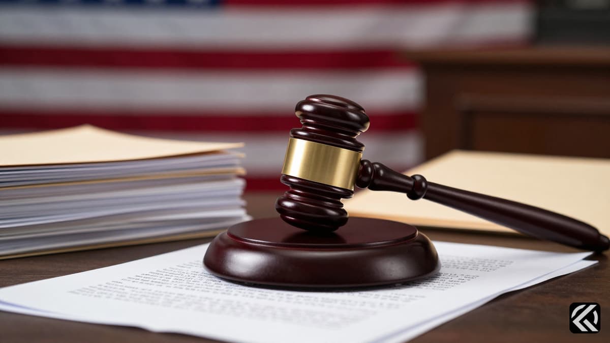 Gavel and legal documents symbolizing federal justice in the Trump assassination trial