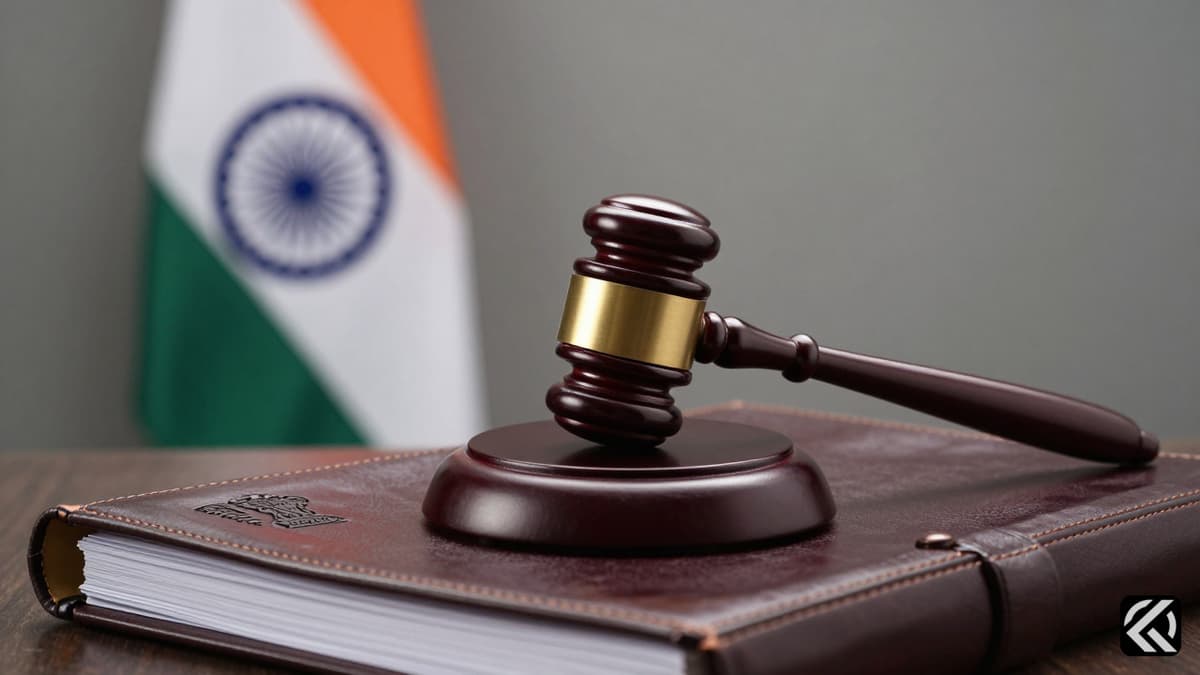 Legislative gavel on a document with Tamil Nadu assembly emblem and Indian flag background