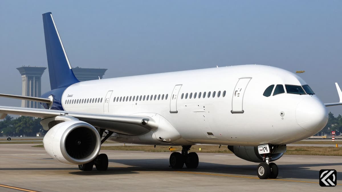 Aircraft fuselage with Minab168 marking parked at Delhi airport, symbolizing diplomatic tension.