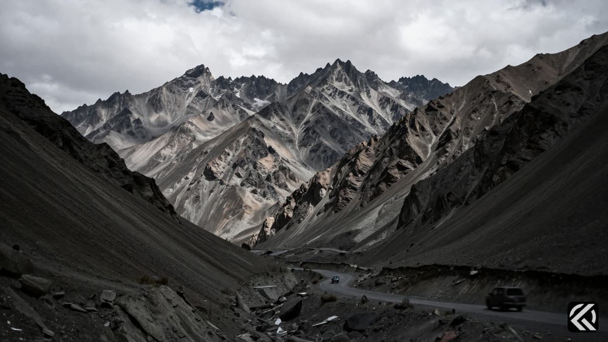 Rugged mountain landscape in Pakistan-occupied Kashmir symbolizing the location of a recent security incident.