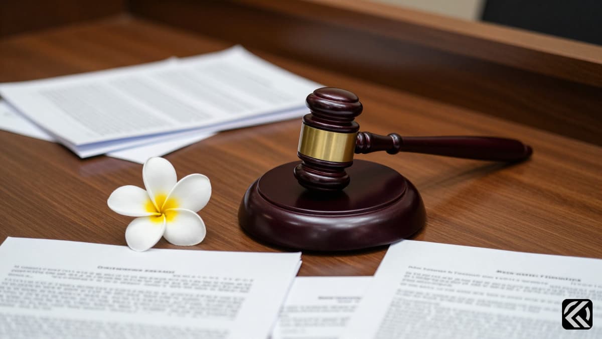 Gavel on desk with legal papers symbolizing justice