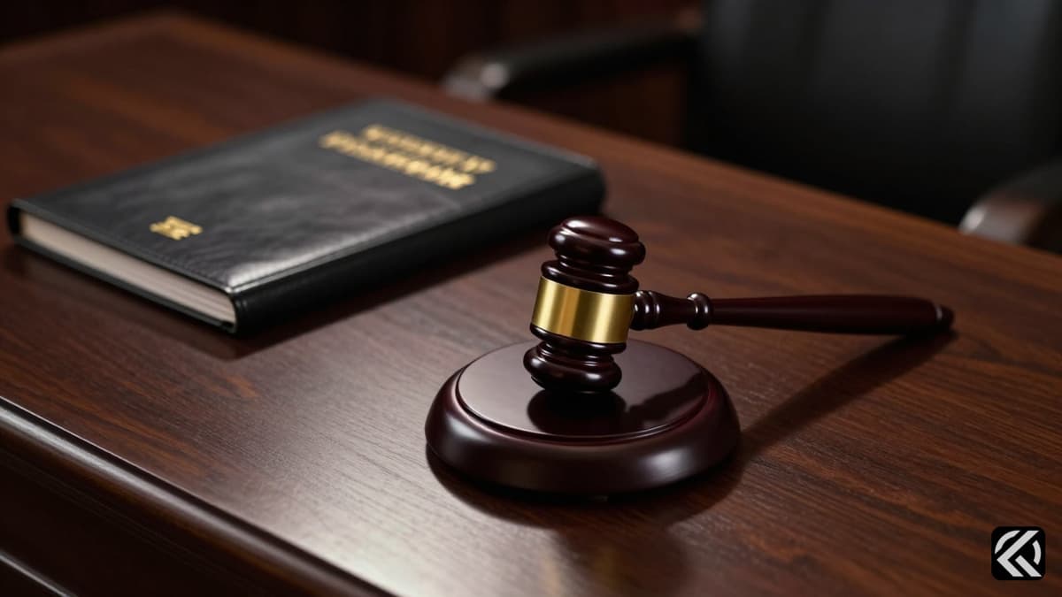 Gavel on judge's desk symbolizing court verdict