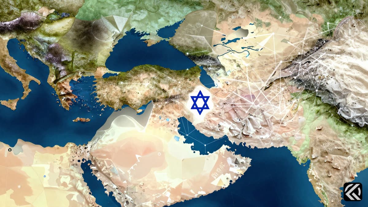 Conceptual map illustrating strategic military connections between Israel and Azerbaijan.