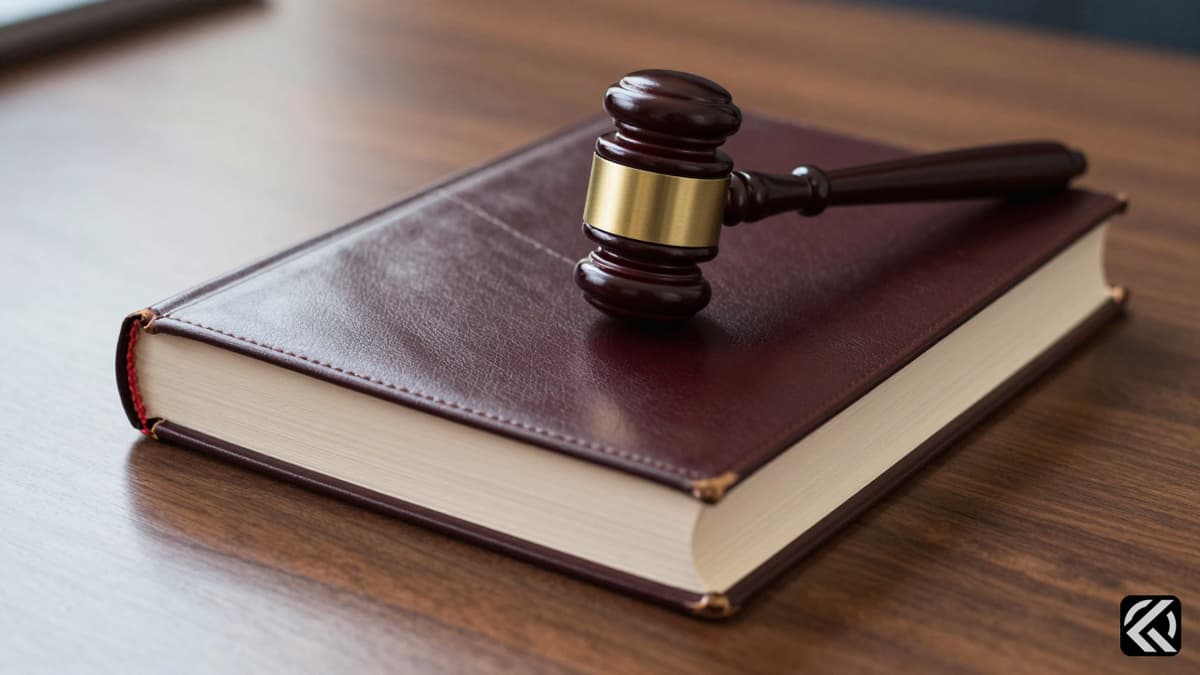 Open government statute book with a gavel symbolizing the court's legal decision.