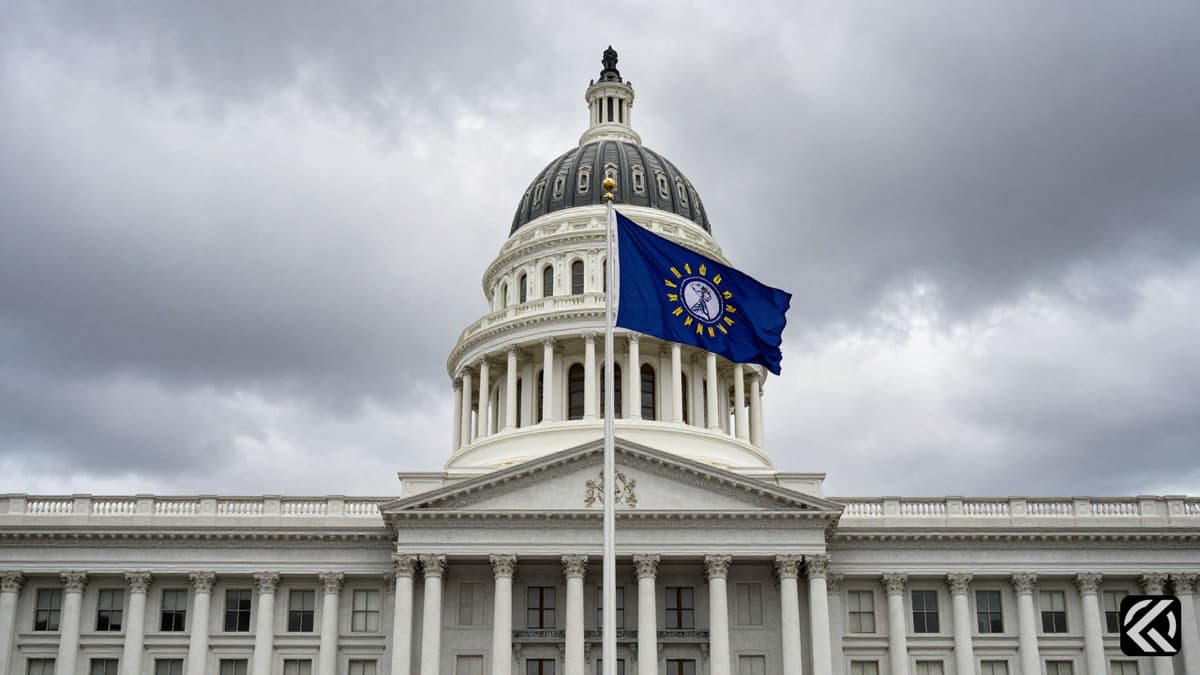 The California State Capitol building under cloudy skies