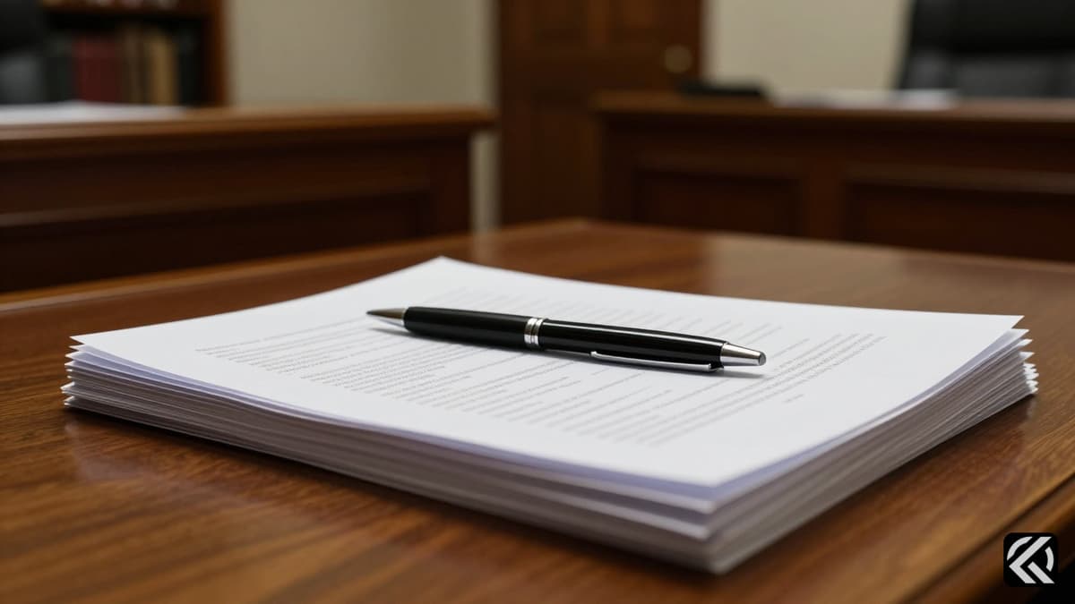 Official documents on a wooden desk symbolizing political division.