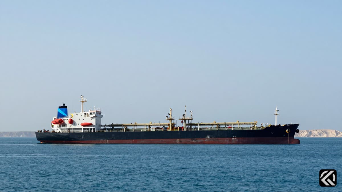 Oil tanker Settebello adrift in Oman waters near Duqm coast, Palau flag visible