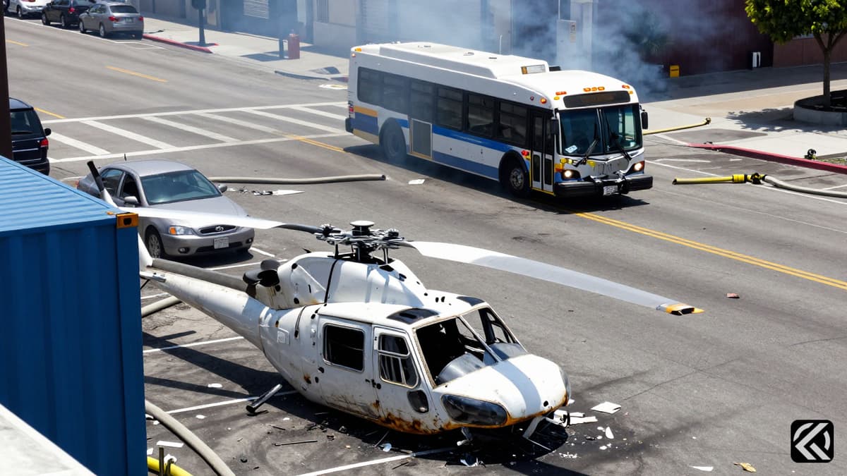 Five Die in Chatsworth Bus Collision and Helicopter Crash